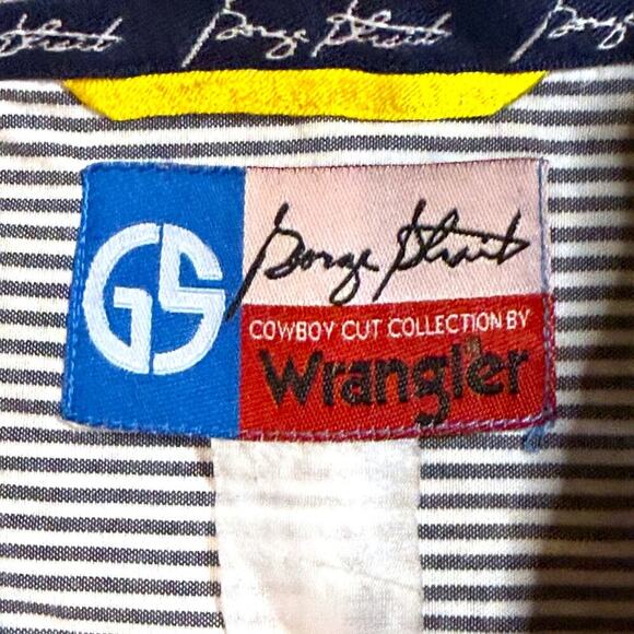 VTG George Strait Shirt Mens Purple Wrangler Cowboy Cut Micro Windowpane ~XXL - Picture 6 of 6